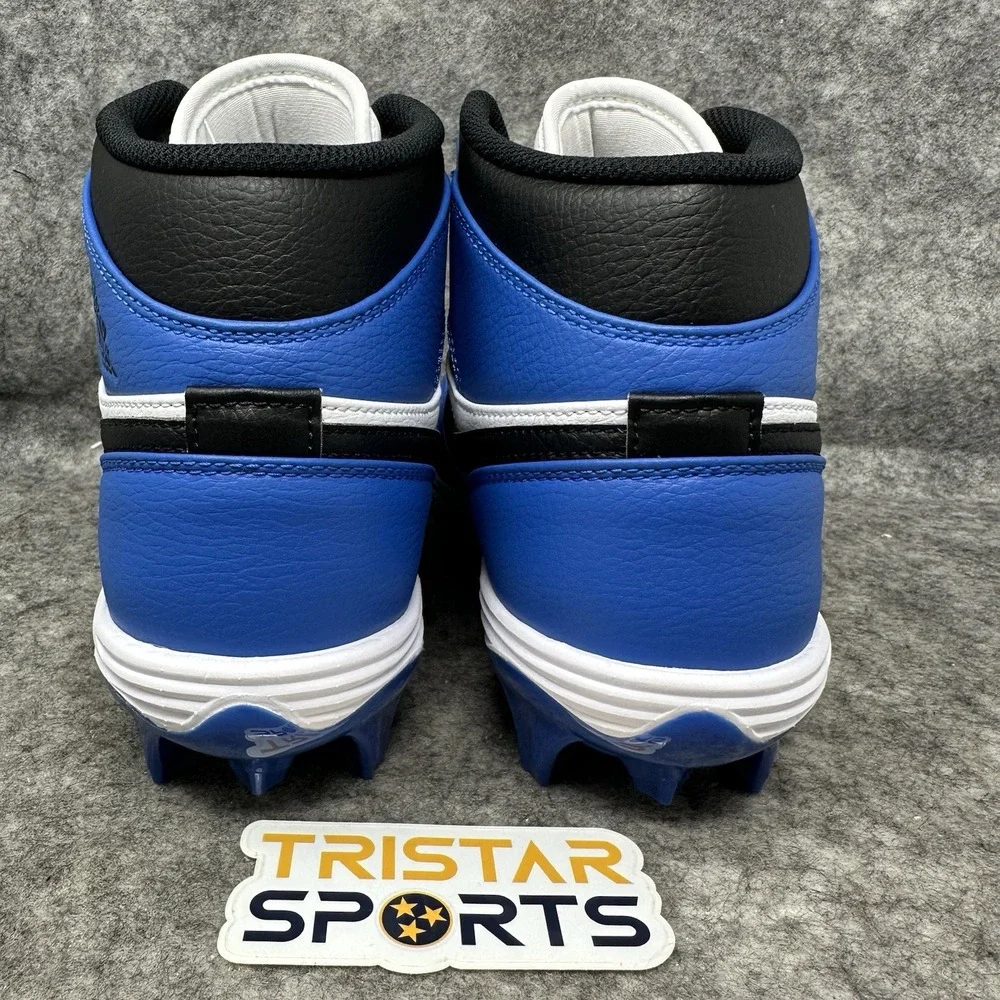 Jordan 1 Mid TD Football Cleats Mens Size 10 Royal Blue White Black FJ6805-104